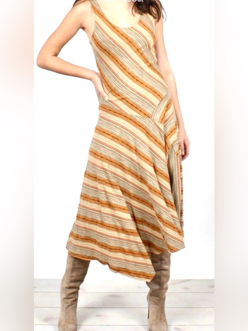 Lauren Ralph Lauren Desert Stripe Flare Dress – Size XL 100% Cotton